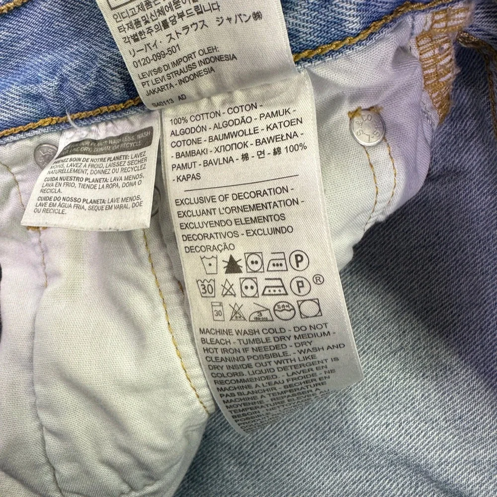 Levis 501 Cut Off Shorts Womens 29 Light Wash Denim Button Fly